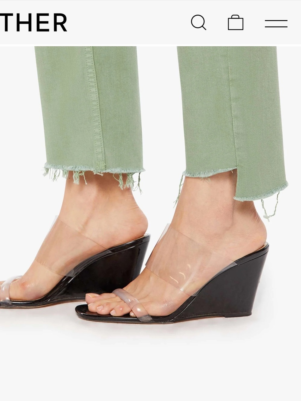 MOTHER High Waisted Rider Ankle Step Fray in a Beautiful Green Colour - Picture 3 of 11
